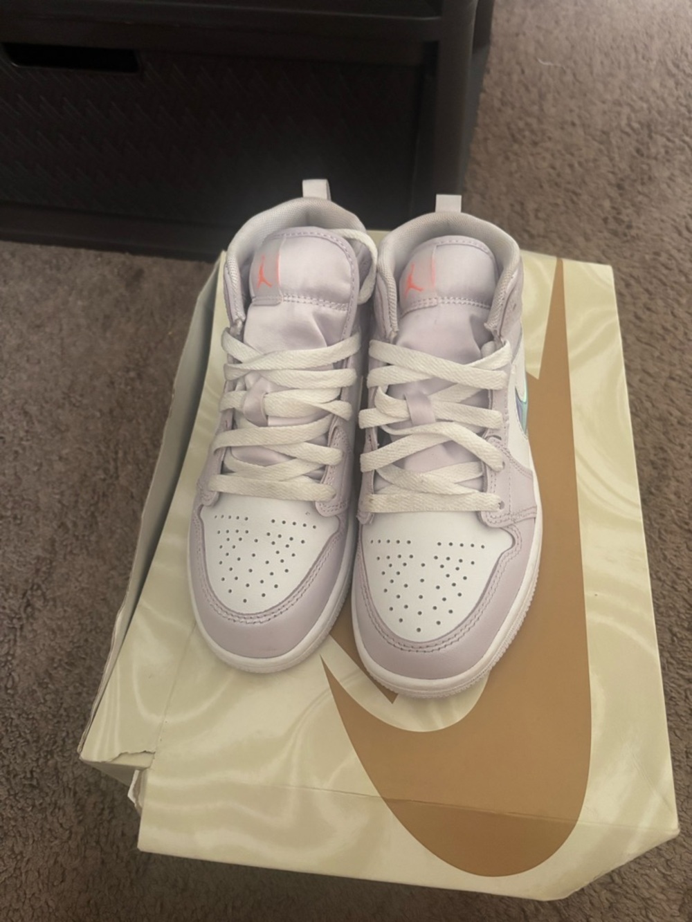 Jordan Kids Pastel Pink High-Top Sneakers - Picture 2 of 7